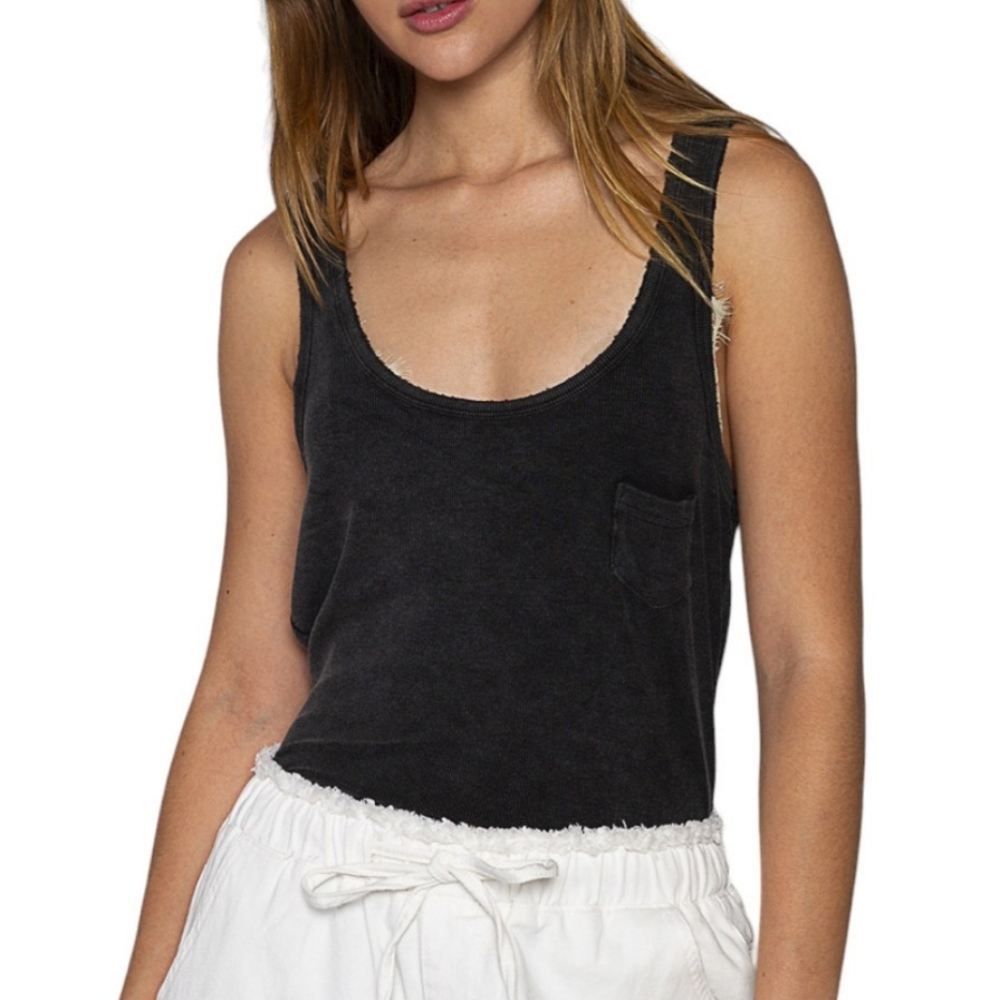 POL New Scoop Neck Ribbed Tank Top
